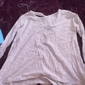 White with grey stripes lululemon long sleeve sports tee size 6